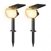 2 pack warm white solar landscape spotlights