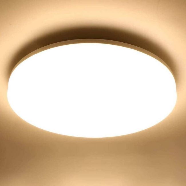 LE Flush Mount LED Ceiling Light Fixture for Bathroom, Warm White 3000K 