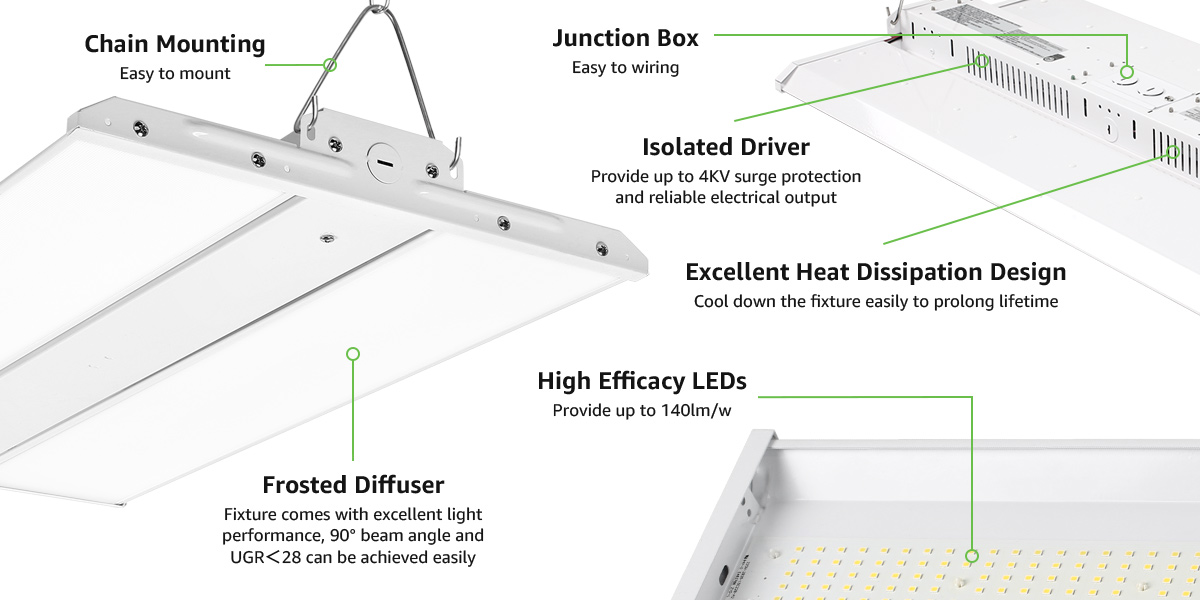 220w linear led high bay light