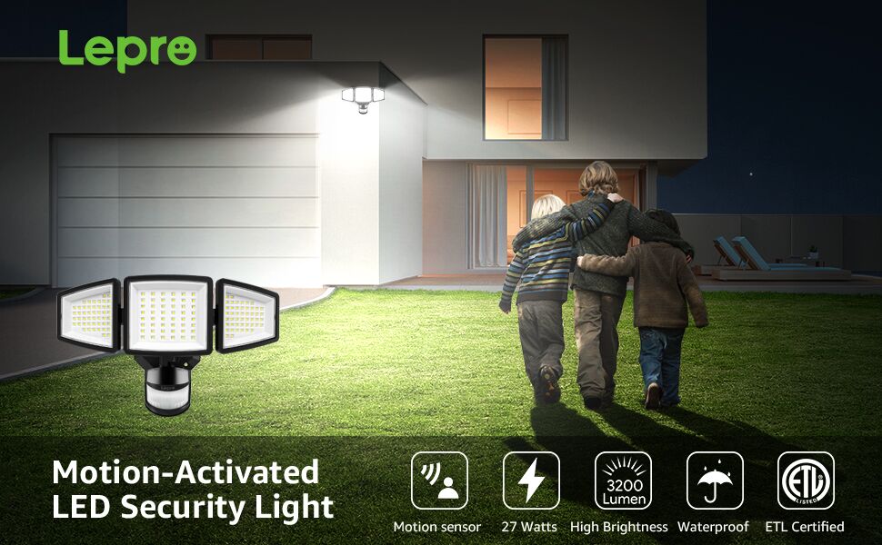 27w led security light black