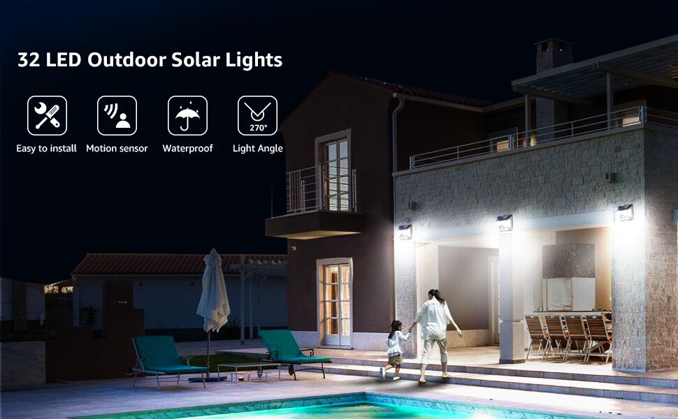 32 LED outdoor solar light