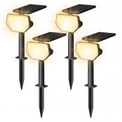 4 pack warm white solar landscape spotlights