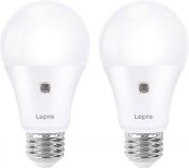 Lepro Dusk to Dawn Light Bulbs Outdoor Lighting, Auto On/Off, Light Sensor LED Bulbs, 60 Watt Equivalent, Non-Dimmable, A19 E26 Medium Screw Base, 9W 806 Lumens, Soft White, Pack of 2