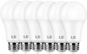 LE 100W Equivalent LED Light Bulbs, 14W 1600 Lumens 2700K Warm White Non-Dimmable, A19 E26 Standard Base, 11000 Hour Lifetime, Pack of 6