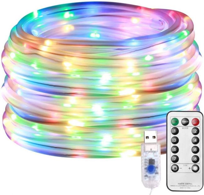 LE LED Rope Lights Outdoor, Multi Colored Indoor String Lights with Remote