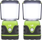 LE LED Camping Lantern, Battery Powered LED with 1000LM, 4 Light Modes, Waterproof Tent Light, Perfect Lantern Flashlight for Hurricane, Emergency, Survival Kits, Hiking, Fishing, Home and More