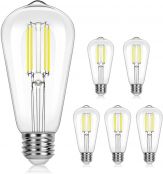 Lepro Edison Bulbs 60 Watt Equivalent, Dimmable LED Light Bulbs, 4000K Neutral White Filament Vintage Bulb, E26 Medium Base, ST19 Antique Style, 6 Packs