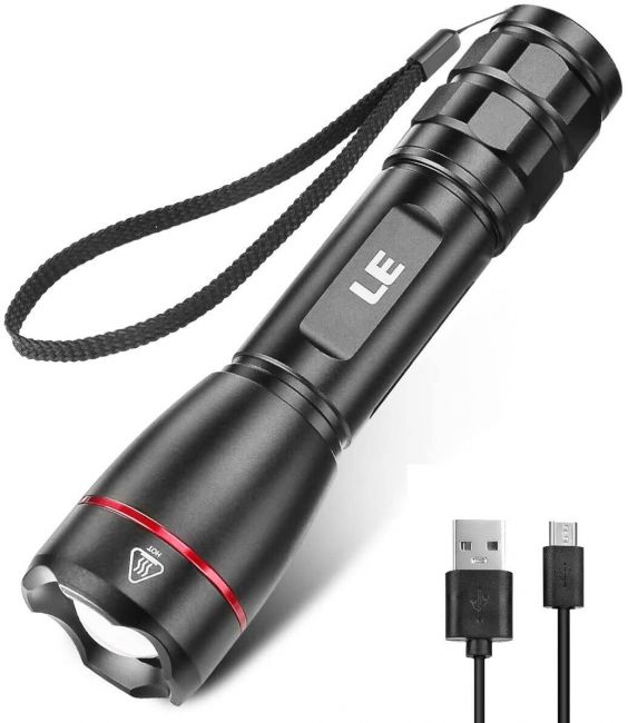 LED Rechargeable Flashlight, LP3000 High Lumens Super Bright