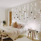 Lighting EVER Christmas Curtain Lights Cool White, 306 LED Plug in Hanging Fairy String Lights for Bedroom Wall, Indoor Outdoor Backdrop Lights for Wedding Party Patio (10x10ft, 18 Strings 6.9" apart)