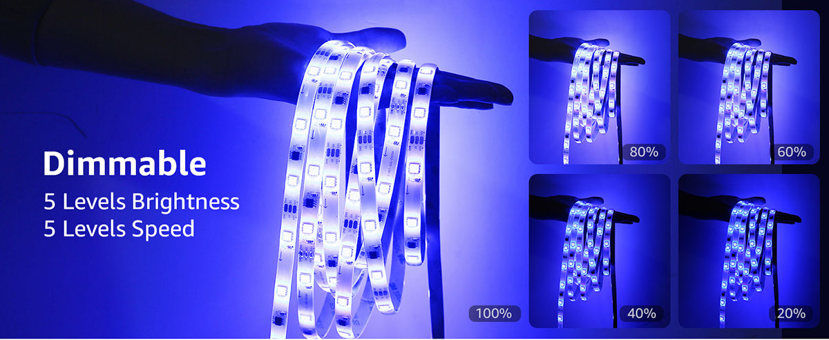 dimmable 16.4ft magiccolor led strip lights