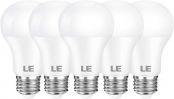 LE LED Light Bulbs, 60W Equivalent 800 Lumens 5000K Daylight White Non-Dimmable, A19 E26 Standard Medium Base, 9 Watt UL Listed, 15000 Hour Lifetime, Pack of 5