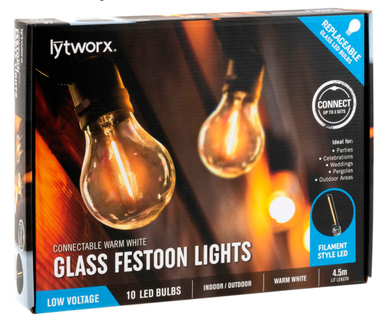 Lytworx Solar LED Filament Festoon Lights