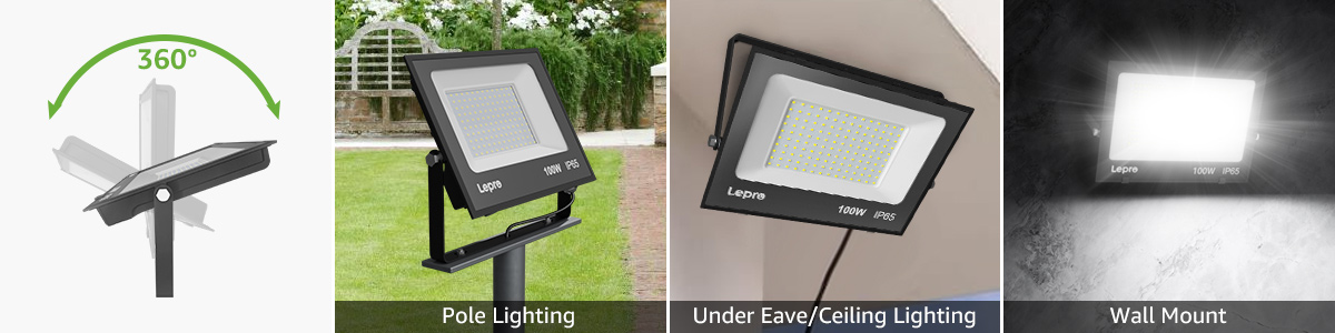 mount 100w led flood light