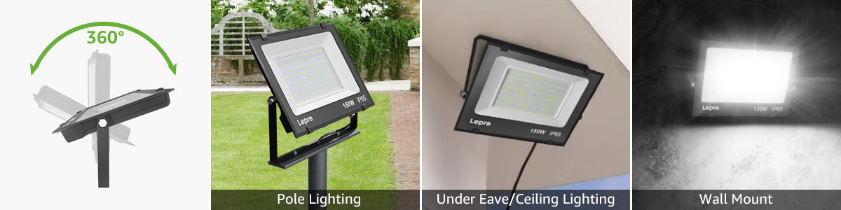 install 150w led flood light