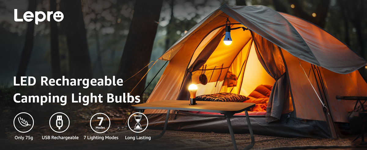 led rechargeable camping light bulbs