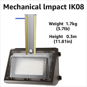 Lepro 80w LED wall pack light with IK08