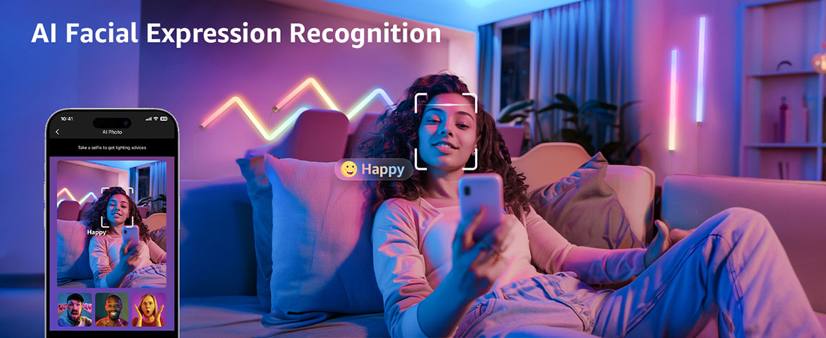 voice recognition rgb led wall lights