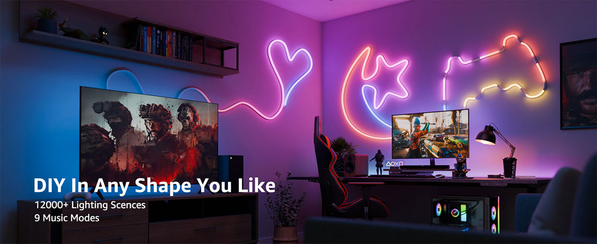 n1 neon led rope lights for gaming room