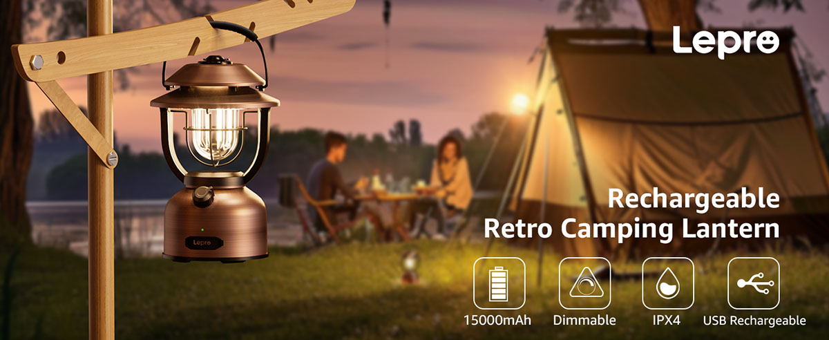 rechargeable retro camping lantern