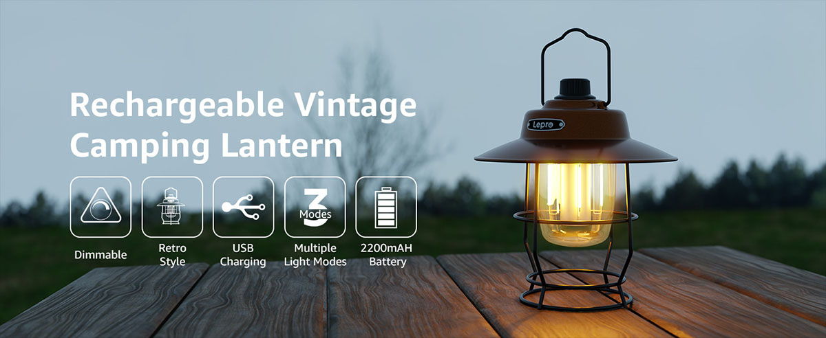 lepro rechargeable vintage led camping lantern