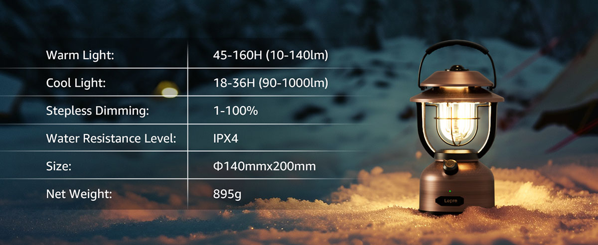 retro camping lantern parameters