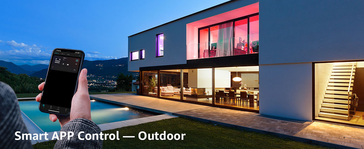 smart app control led wall lights outdoor