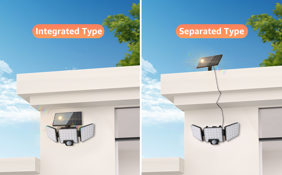 solar security lights with separate type