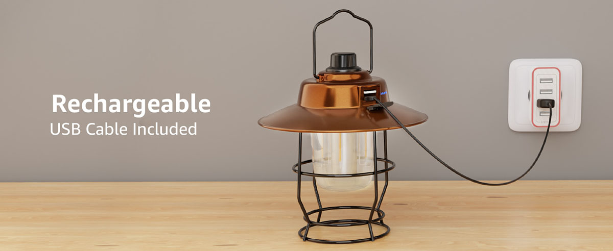 vintage camping lantern with usb