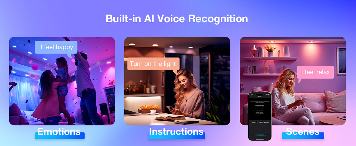 voice recognition r2 led recessed lights